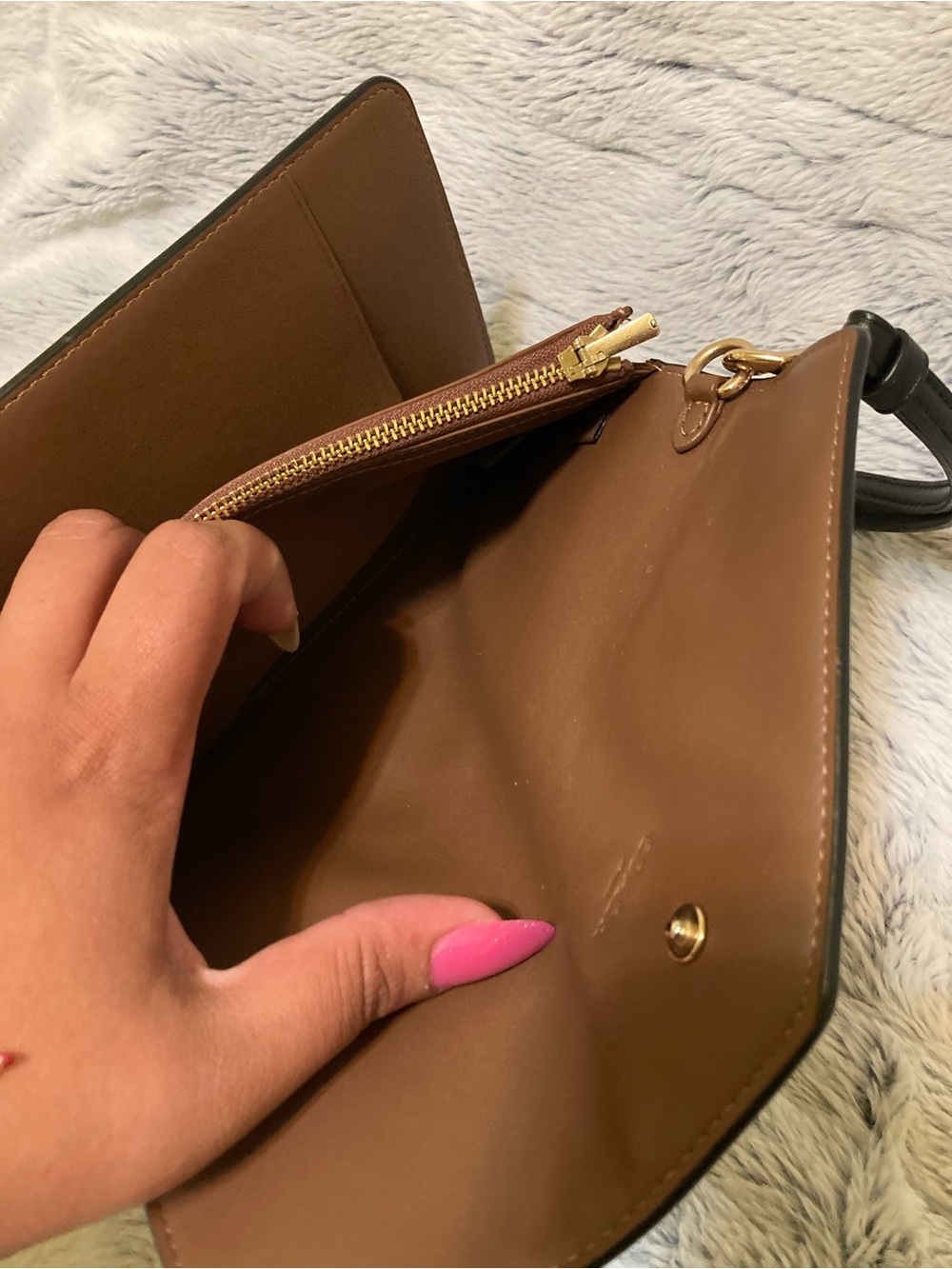 Coach Two-Tone Brown Signature Convertible Wristlet - Picture 3 of 6